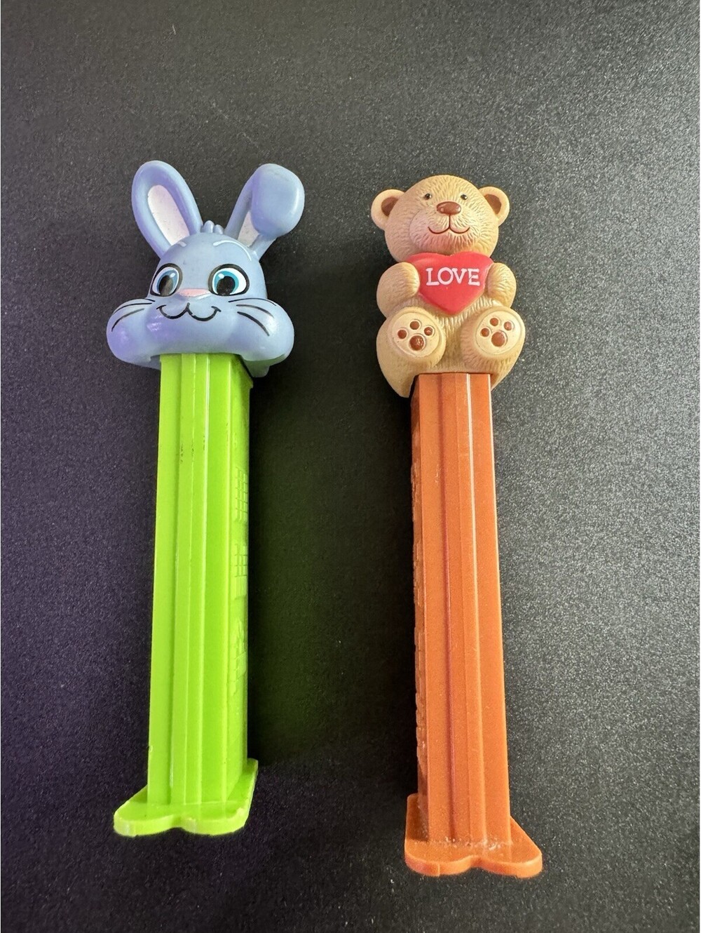 Lot Of Pez Dispensers (2) Easter Bunny 2013 & Love Teddy Bear 2011